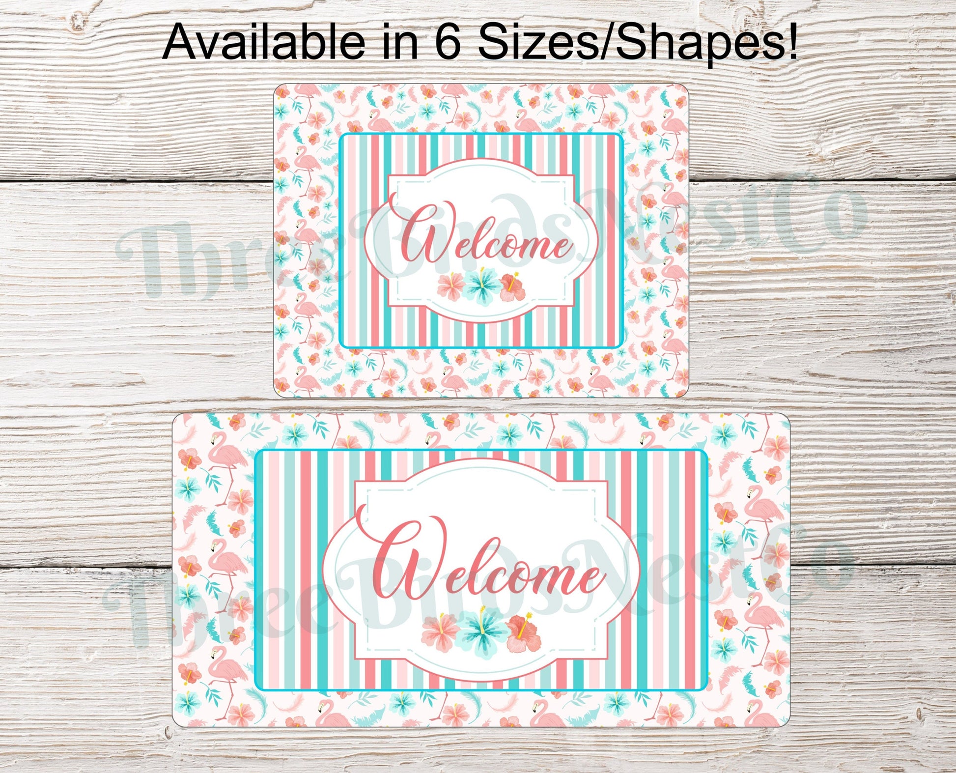 Welcome Wreath Sign - Flamingo Welcome Sign - Flamingo Wreath Signs - Flamingo Sign - Beach Wreath Signs - Beach Welcome Sign