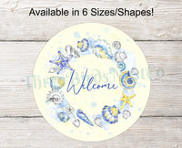 
              Watercolor Beach Wreath Welcome Sign
            