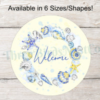 Watercolor Beach Wreath Welcome Sign