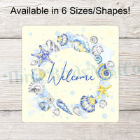 Watercolor Beach Wreath Welcome Sign