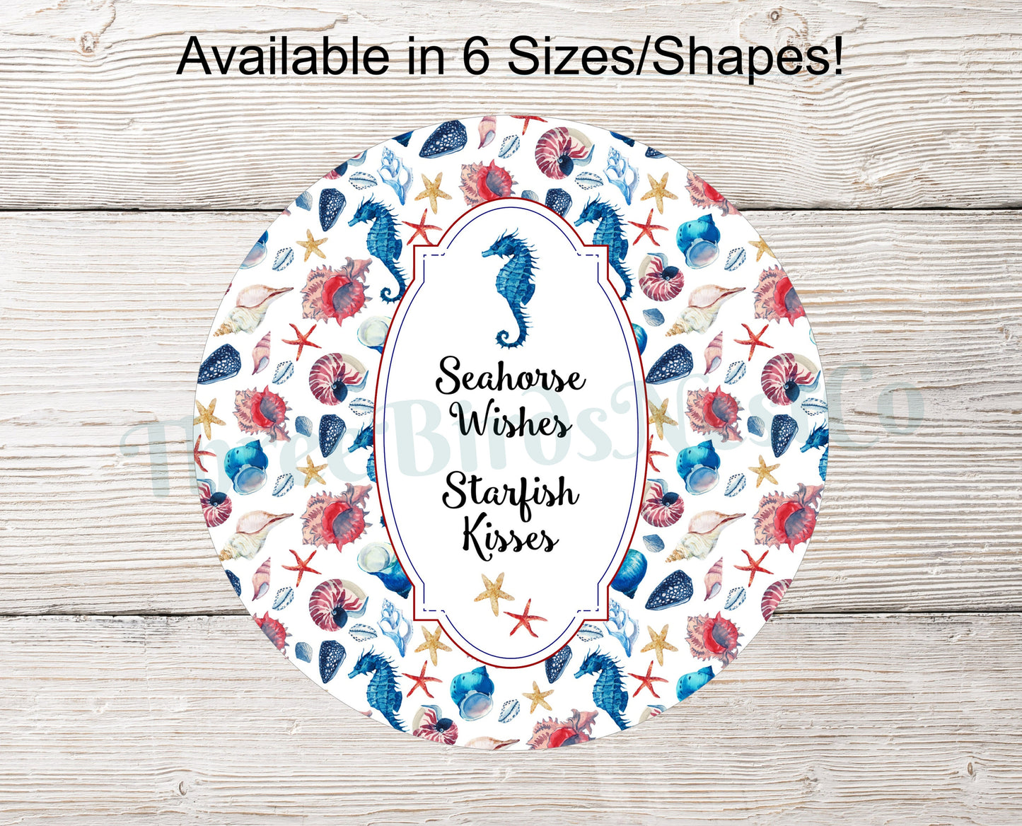 Seahorse Wishes Starfish Kisses Sign