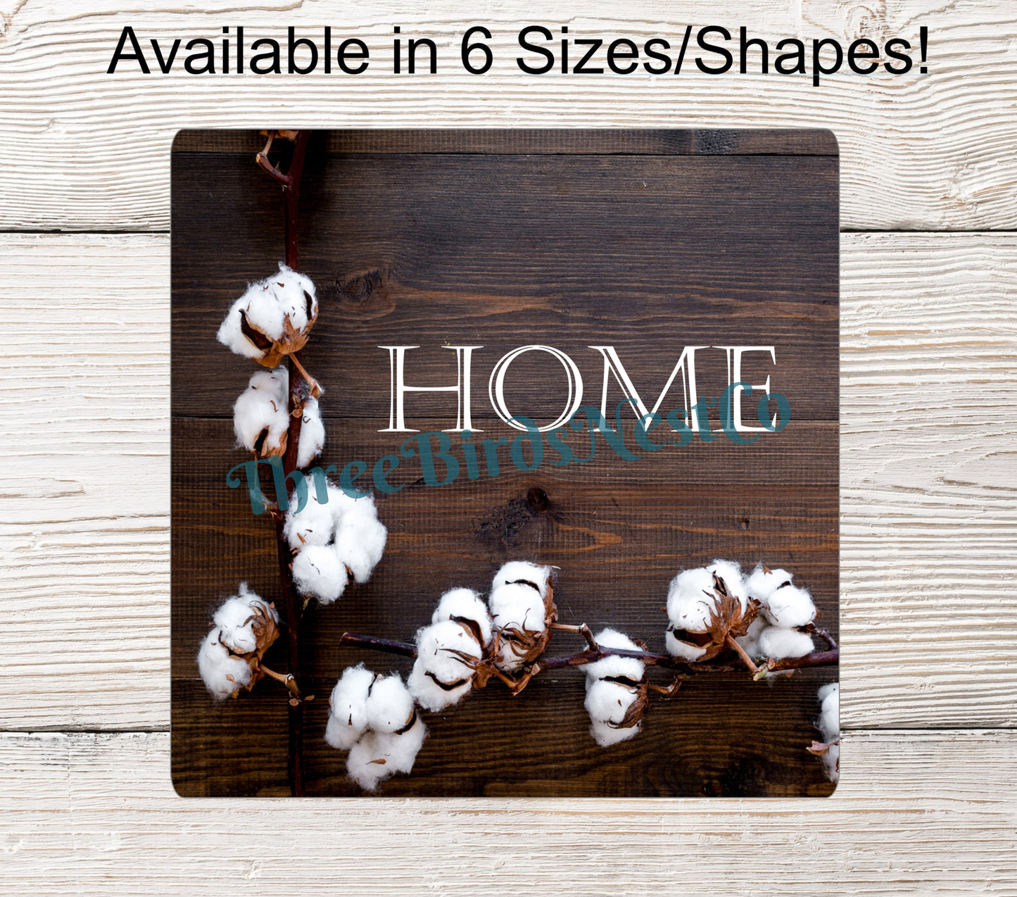 Cotton on Dark Wood Home Sign