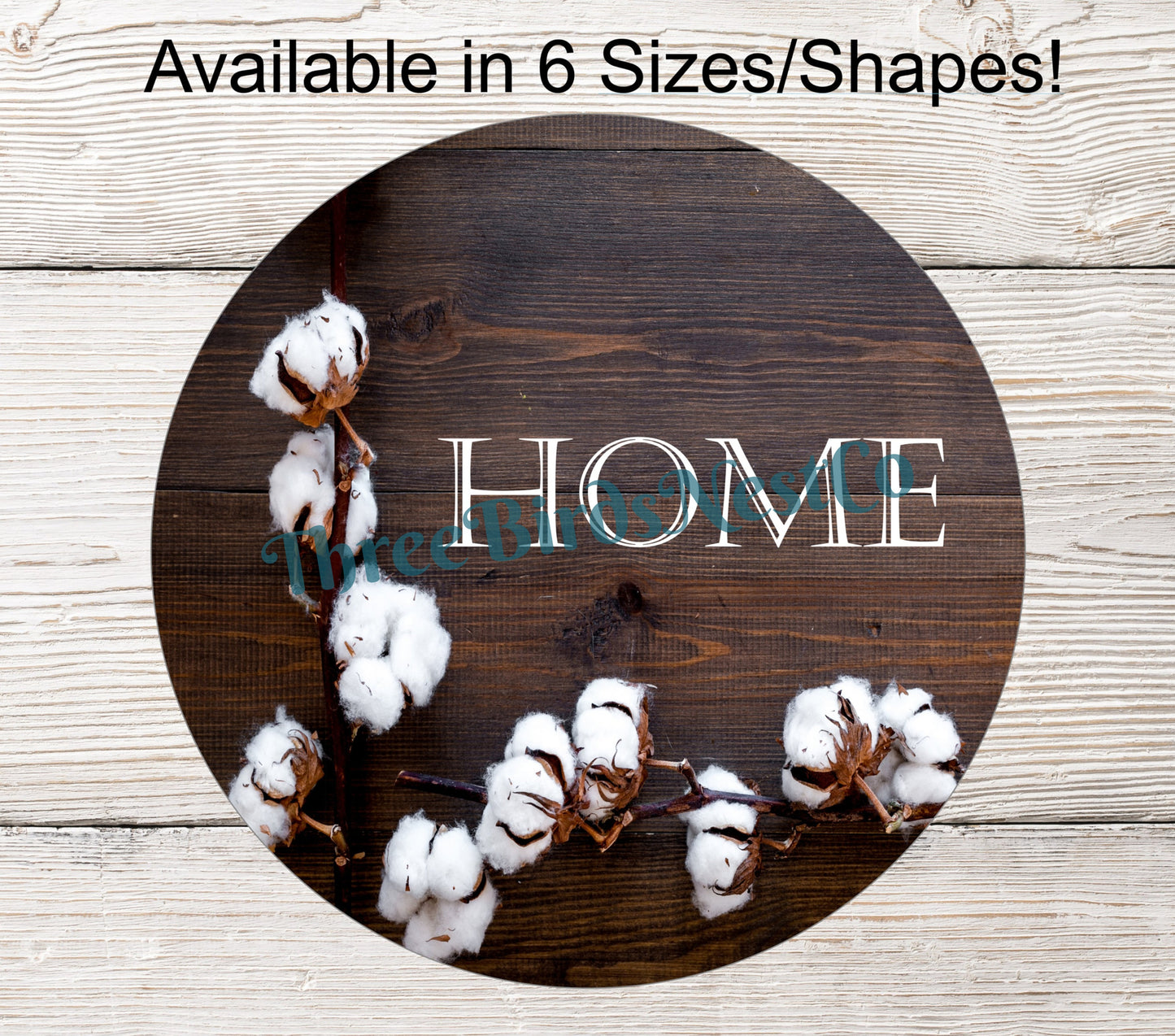 Cotton on Dark Wood Home Sign