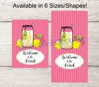 
              Welcome to The Porch Lemonade on Pink Stripes Sign
            