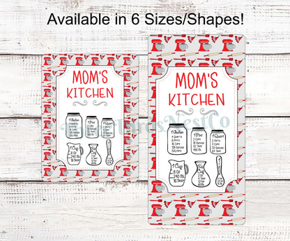 Moms Kitchen Measurements Sign