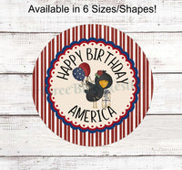 
              Happy Birthday America Patriotic Crow Sign
            