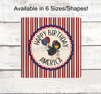 
              Happy Birthday America Patriotic Crow Sign
            