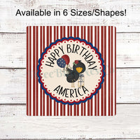 Happy Birthday America Patriotic Crow Sign