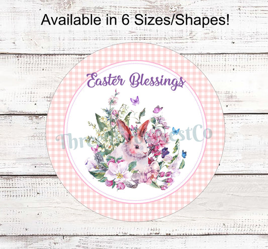 Easter Blessings on Gingham Sign