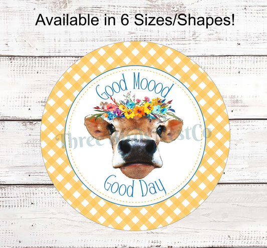 Good Day Sign - Farm Life Sign - Cow Sign - Cow Wreath Sign - Farmhouse Wreath Sign - Farm Animals Sign - Farm Wreaths Signs - Hay Girl Hay