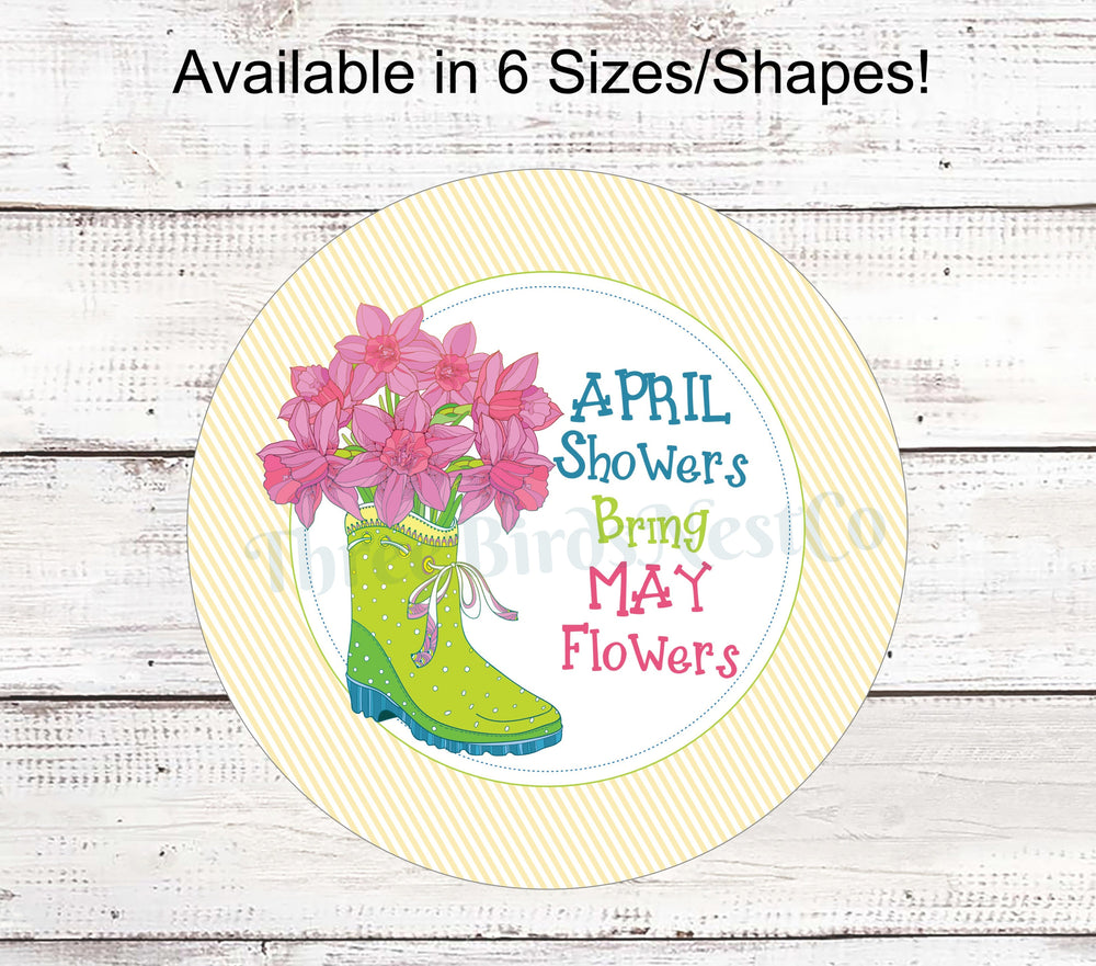 April Showers Floral Rain Boots Sign