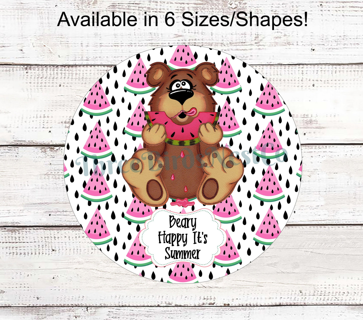 Watermelon Bear Summer Sign