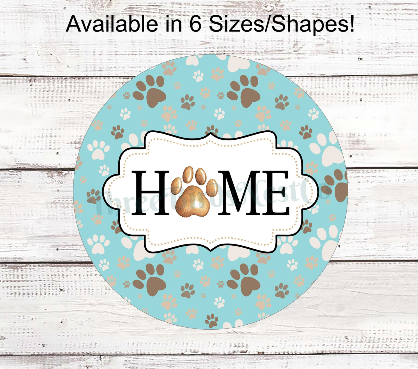 Home Dog Paw Print on Blue Sign