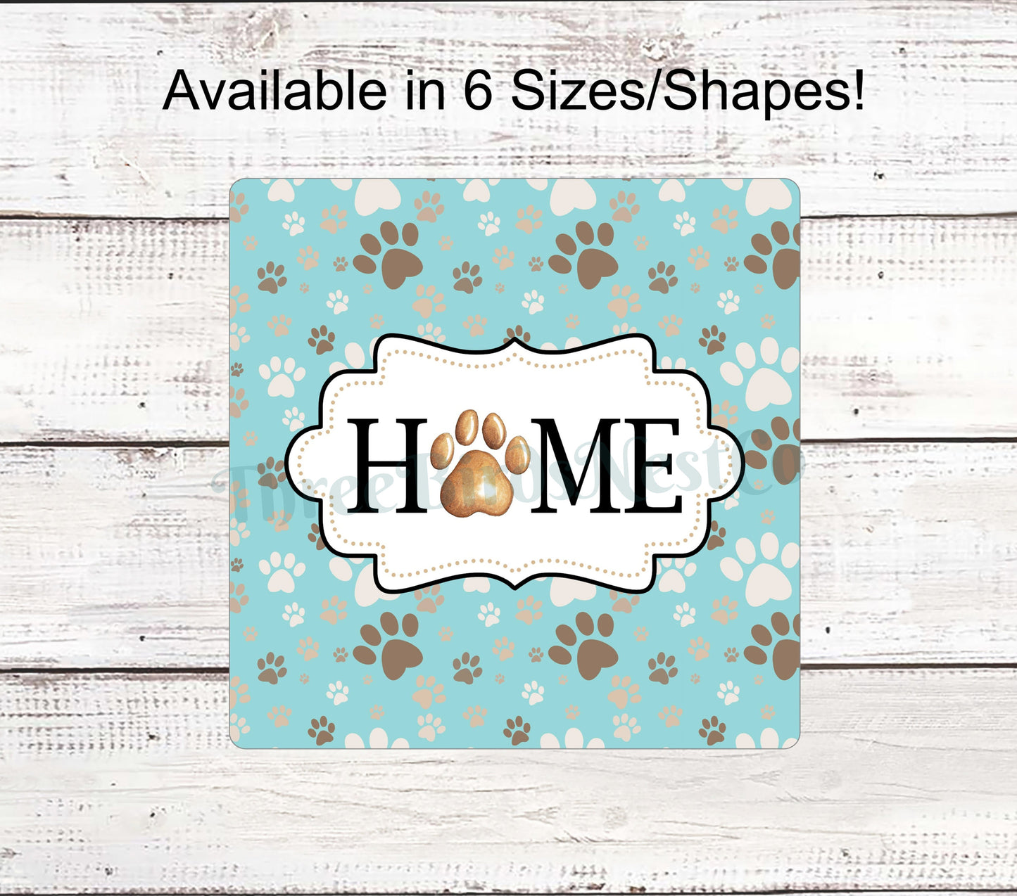 Home Dog Paw Print on Blue Sign