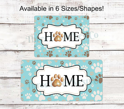 Home Dog Paw Print on Blue Sign