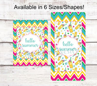 
              Hello Summer Bright Chevron Stripes Sign
            