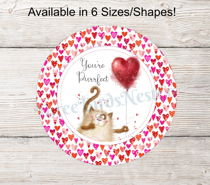 Valentines Day Sign - Cat Sign - Love Sign - Valentines Sign - Valentines Wreath - Cat Wreath Sign