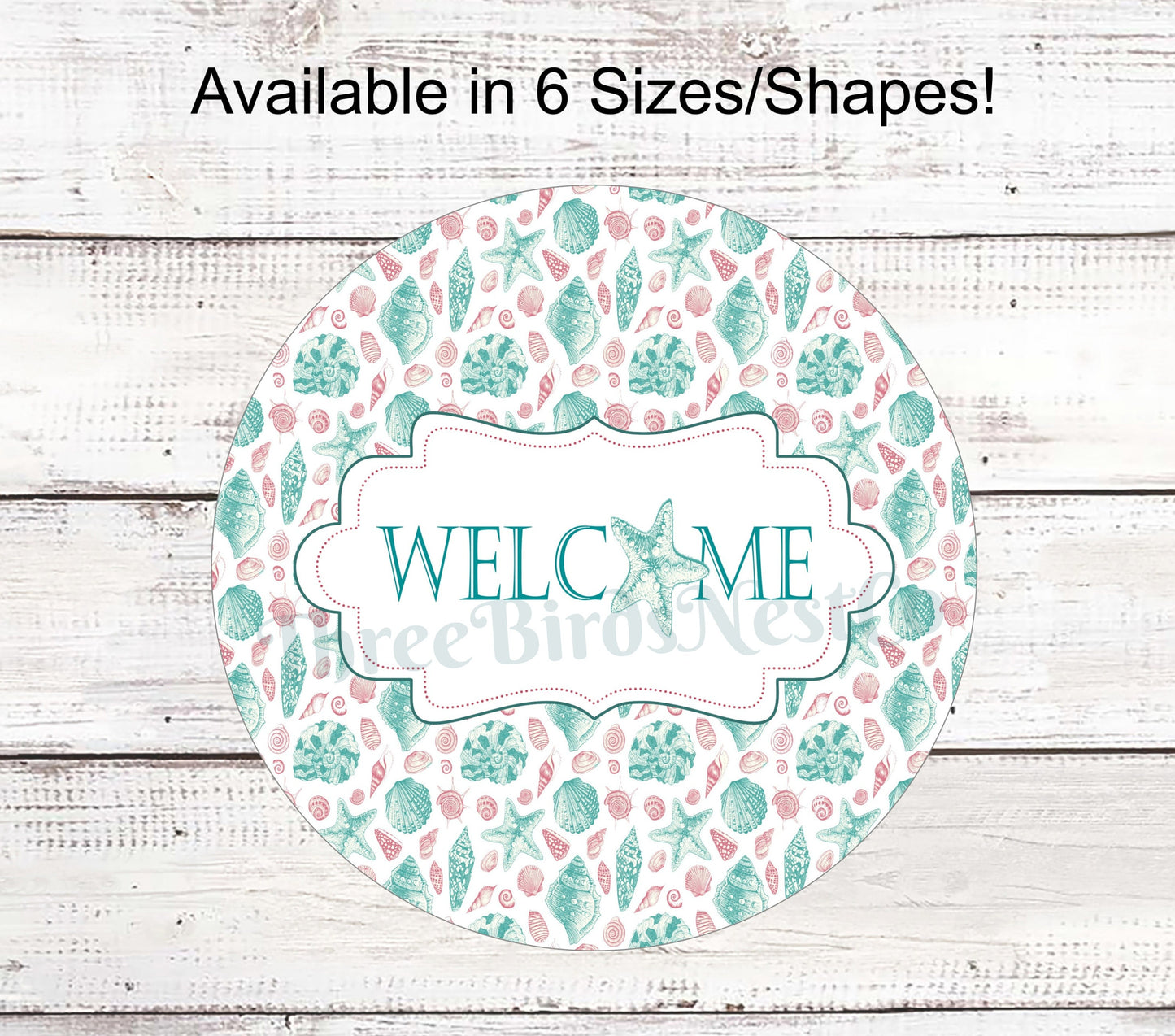 Beach Wreath Sign - Starfish Sign - Starfish Wreath - Starfish Decor - Beach Wreath - Beach Decor - Beach Welcome Sign