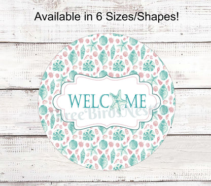 Beach Wreath Sign - Starfish Sign - Starfish Wreath - Starfish Decor - Beach Wreath - Beach Decor - Beach Welcome Sign