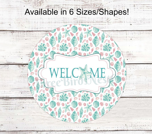 Beach Wreath Sign - Starfish Sign - Starfish Wreath - Starfish Decor - Beach Wreath - Beach Decor - Beach Welcome Sign