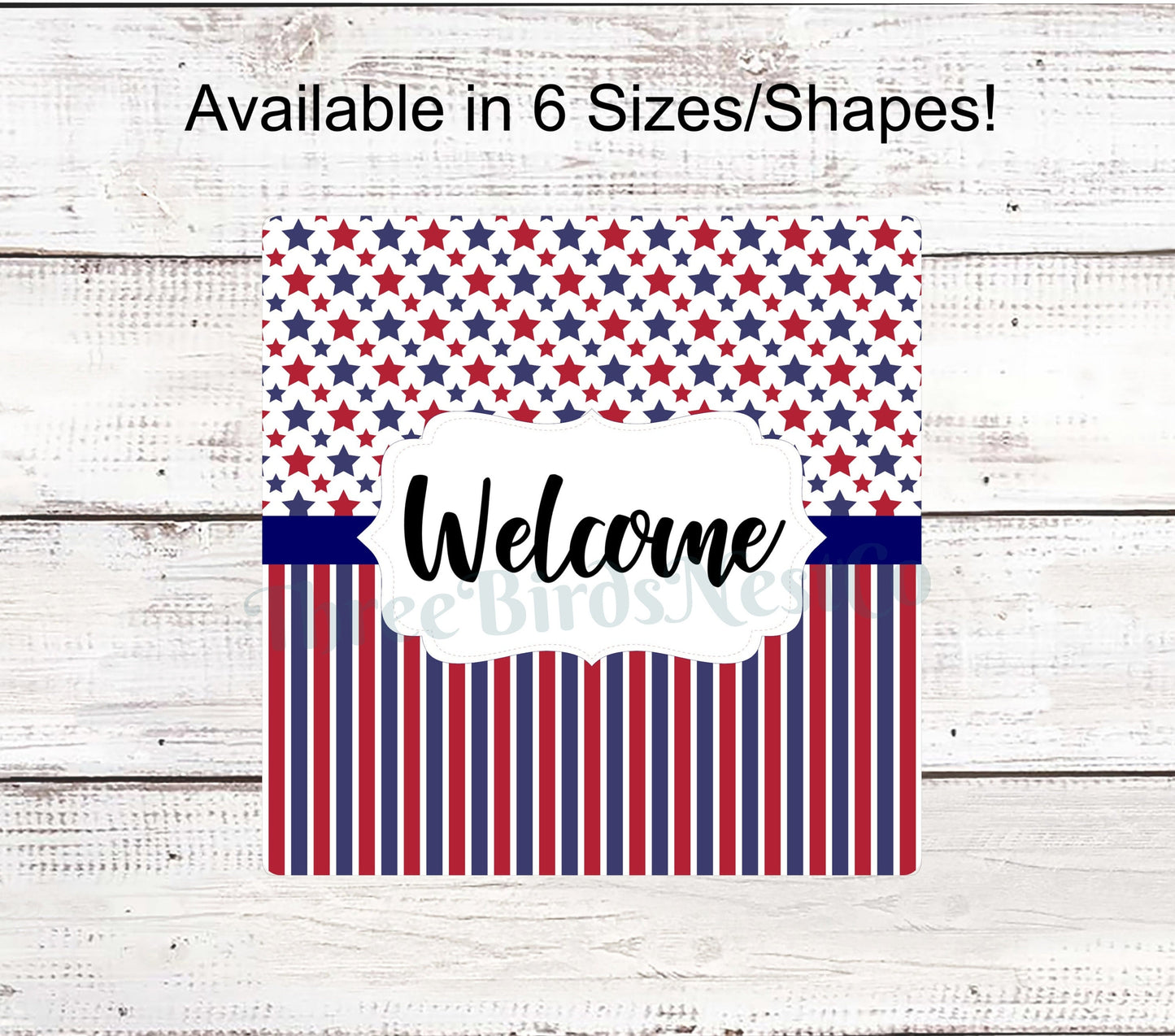 Patriotic Welcome Stars and Bars Sign