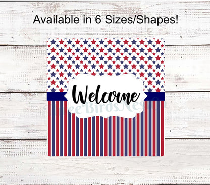 Patriotic Welcome Stars and Bars Sign