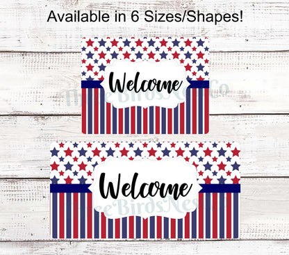 Patriotic Welcome Stars and Bars Sign