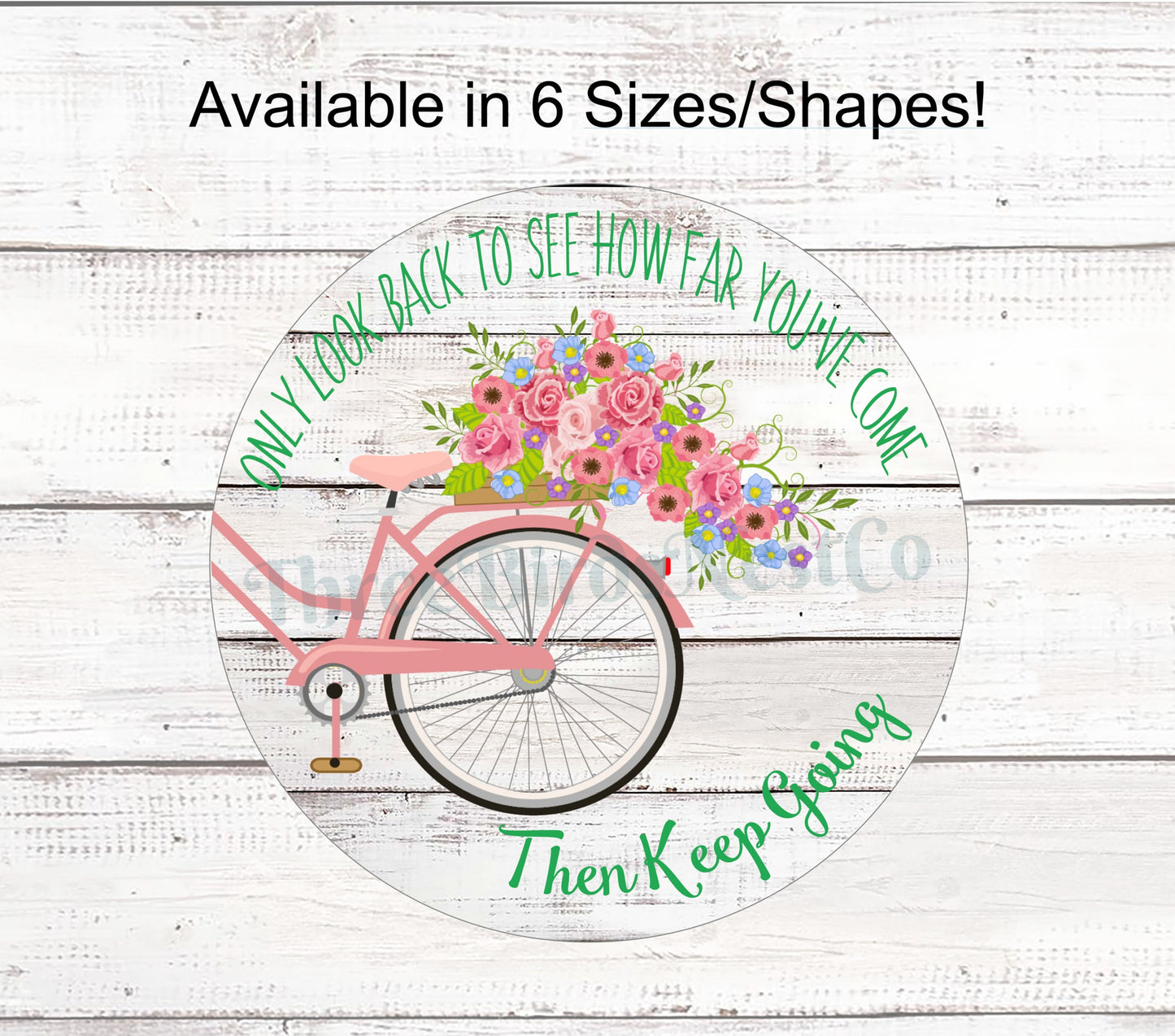Look Back Floral Bicycle Sign