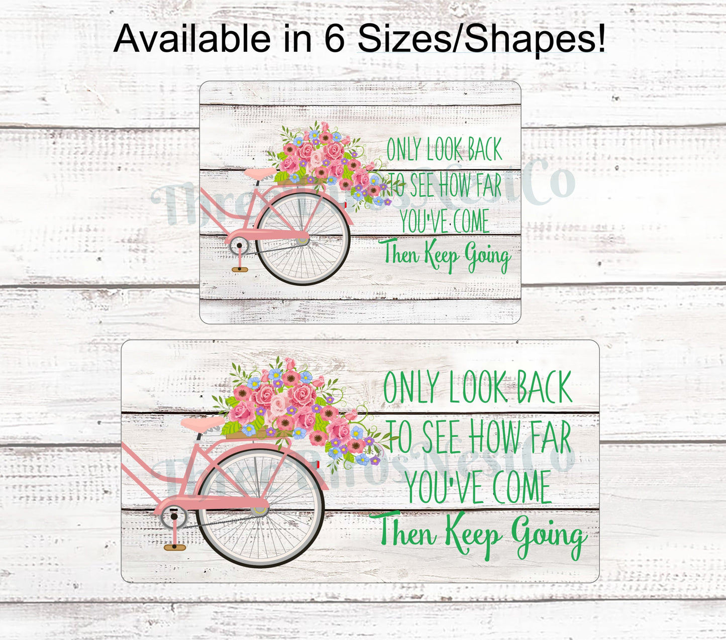 Look Back Floral Bicycle Sign