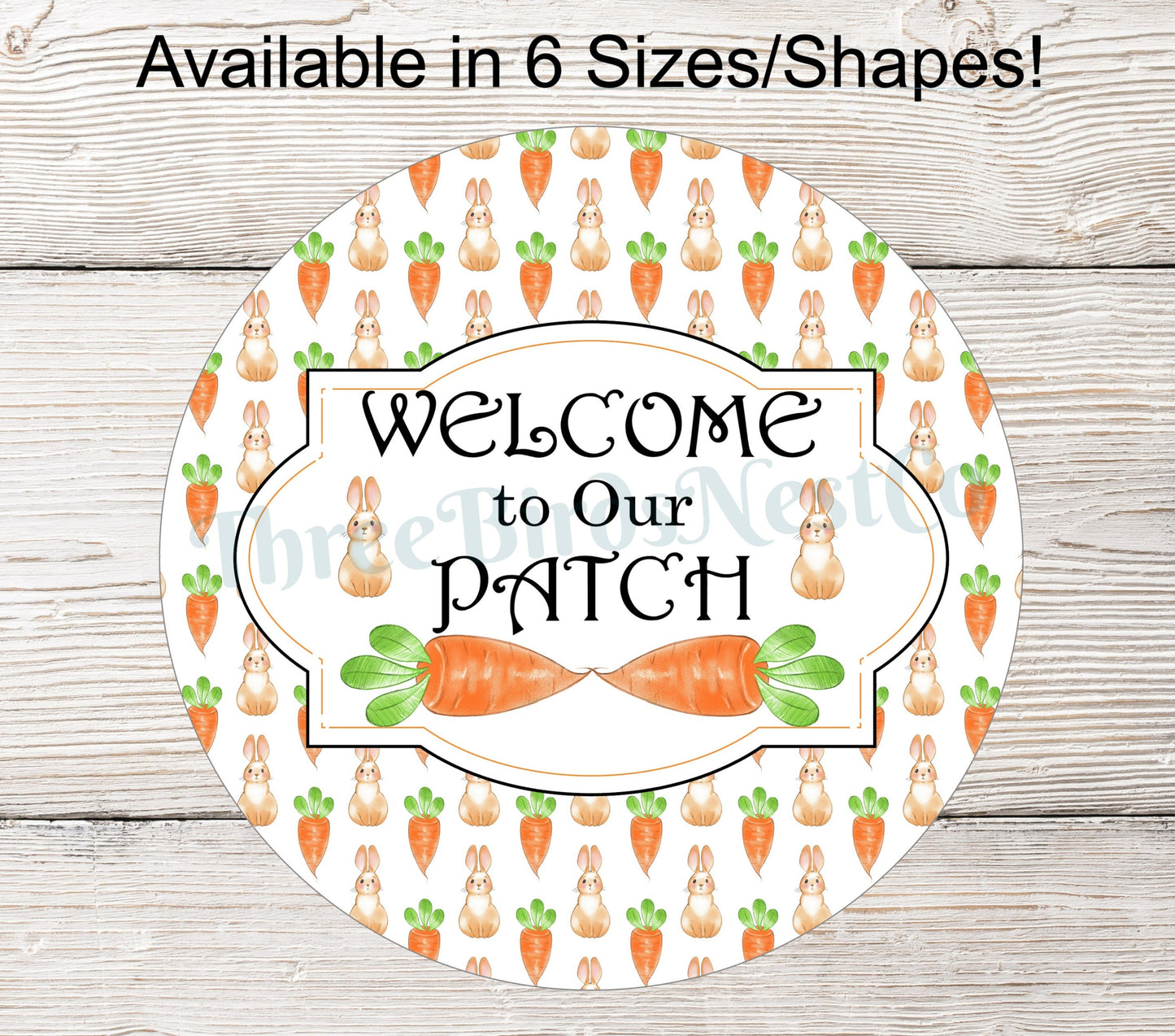 Welcome to Our Patch Carrots and Bunnies Sign