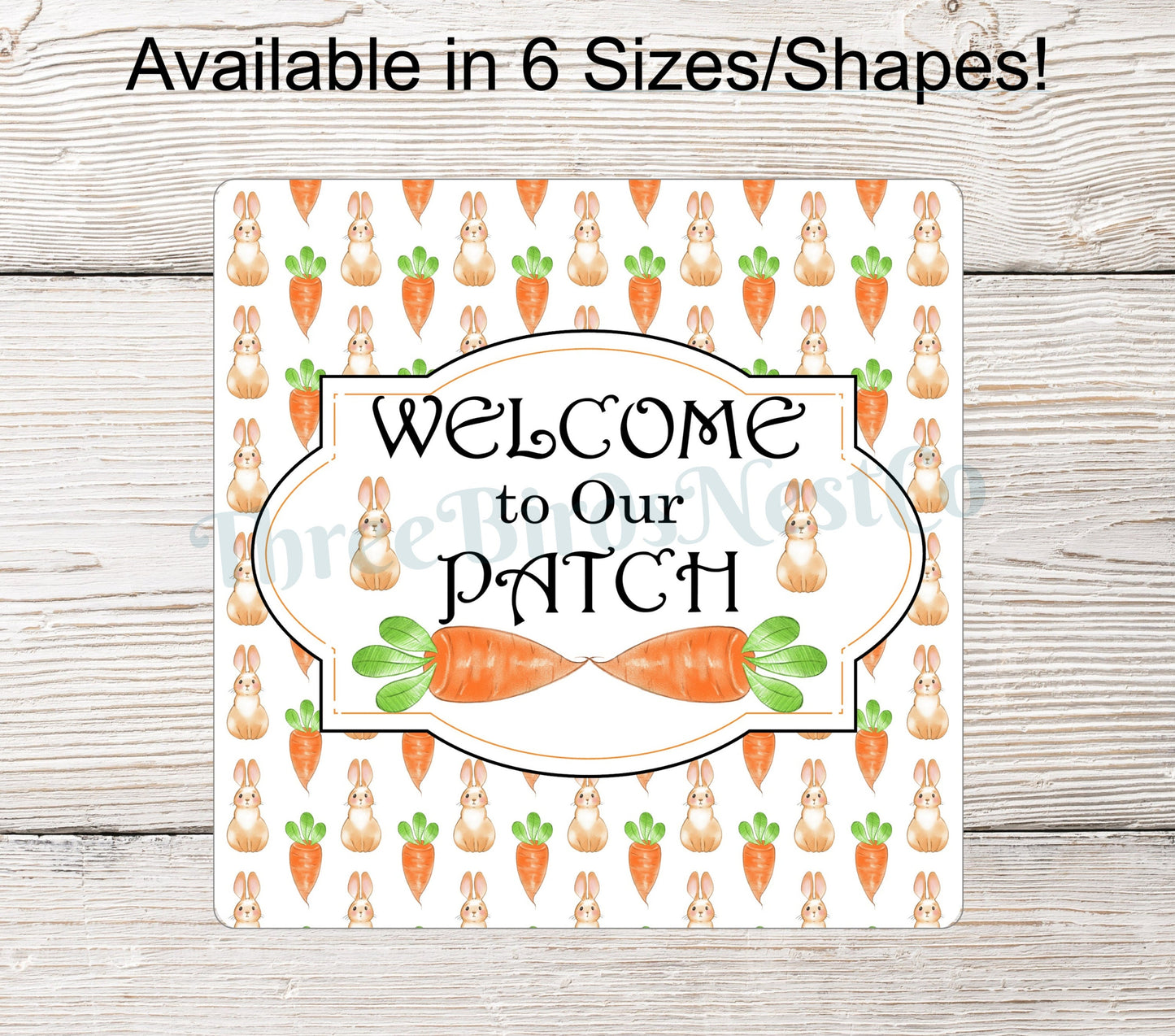 Welcome to Our Patch Carrots and Bunnies Sign