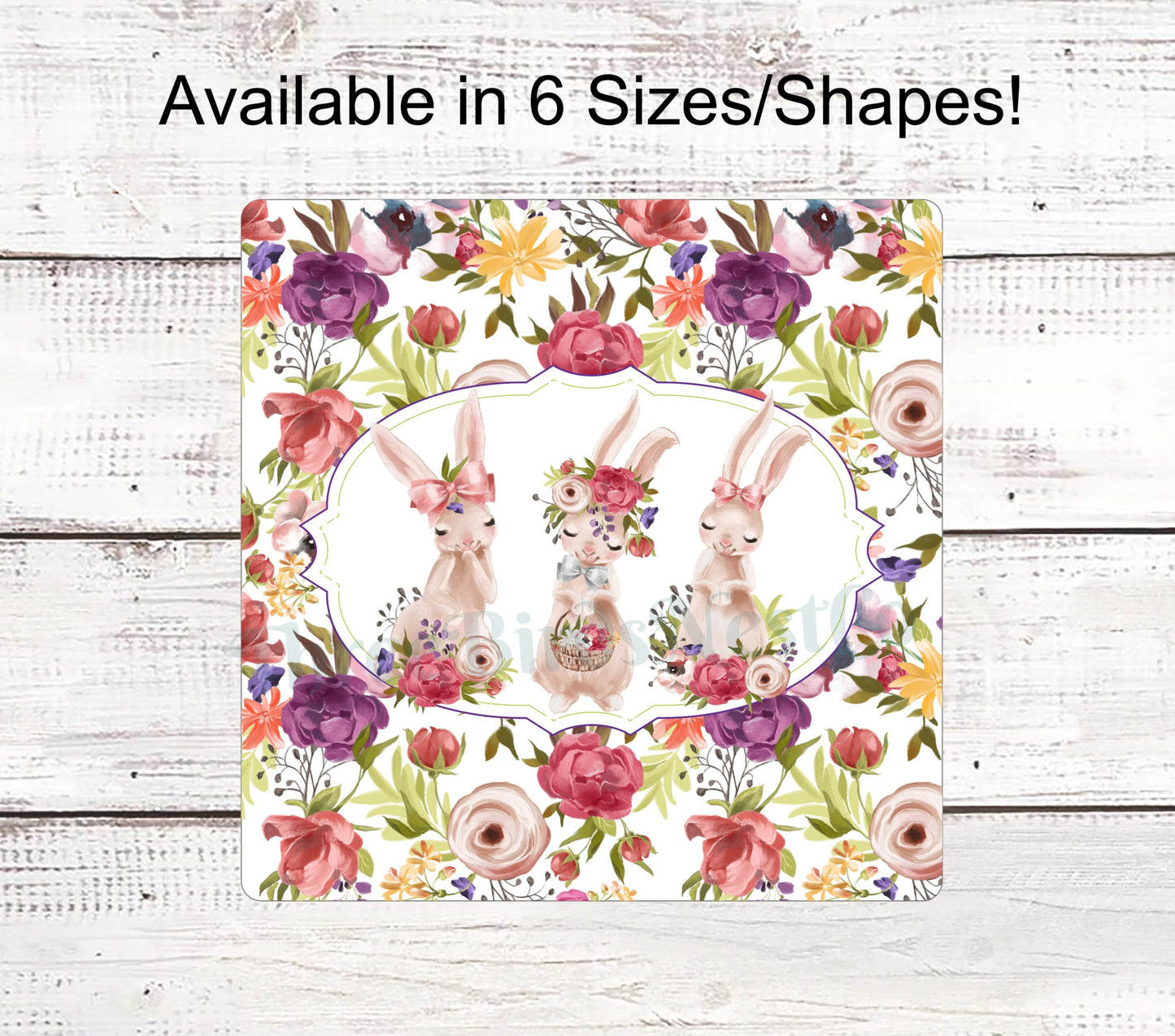Floral Bunny Trio Sign