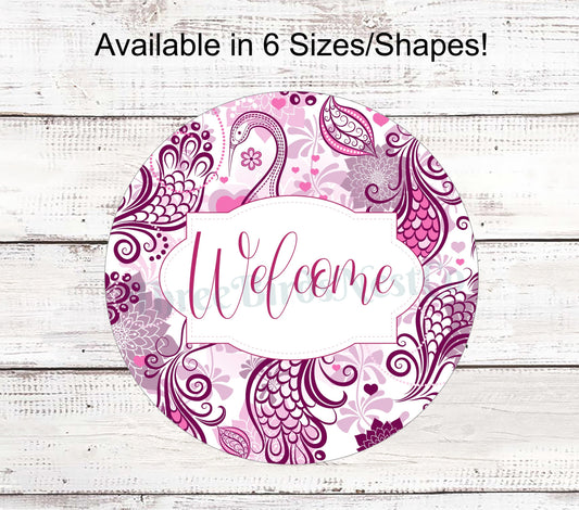 Pastel Peacock Welcome Sign