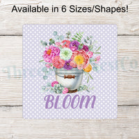 Floral Wreath Sign - Spring Wreath Signs - Bloom Sign - Floral Sign - Welcome Wreath Sign - Bloom Wreath Sign - Everyday Sign