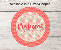 
              Spring Welcome Floral and Quatrefoil Sign
            