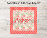 
              Spring Welcome Floral and Quatrefoil Sign
            