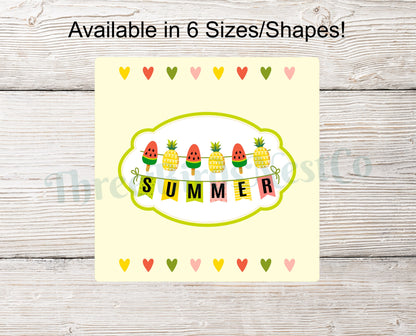 Watermelon and Pineapple Pennant Welcome Sign