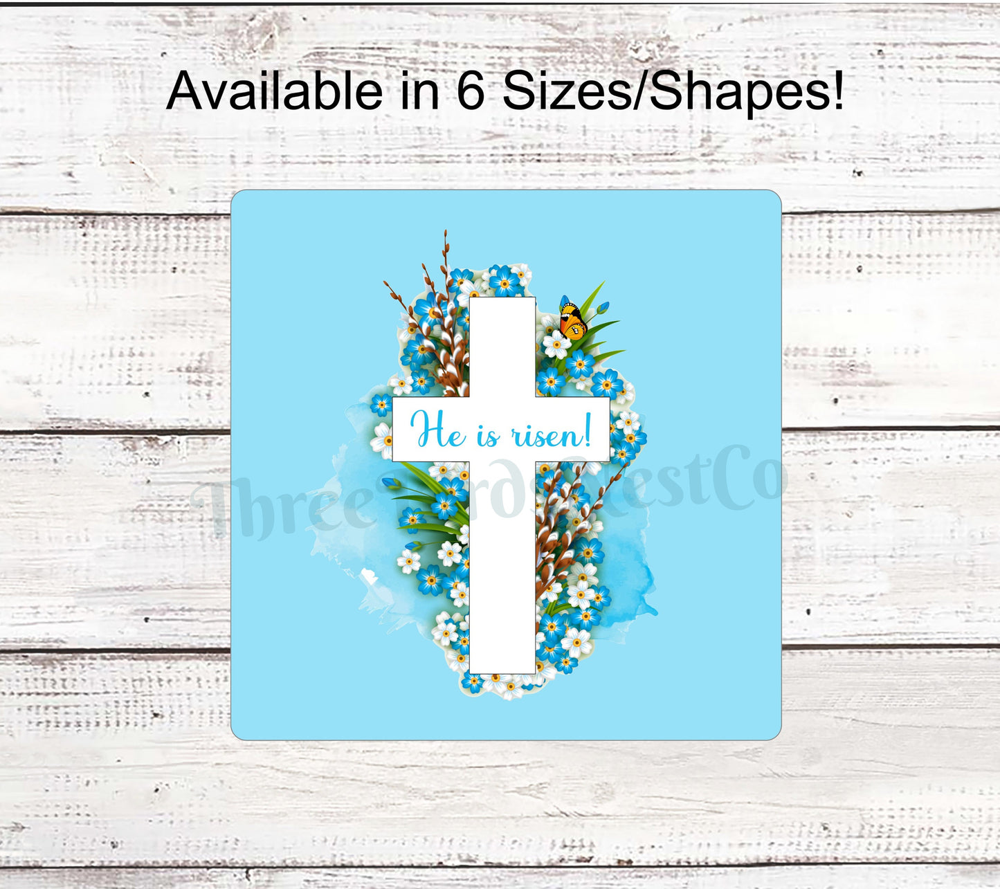 He is Risen Floral Cross Sign
