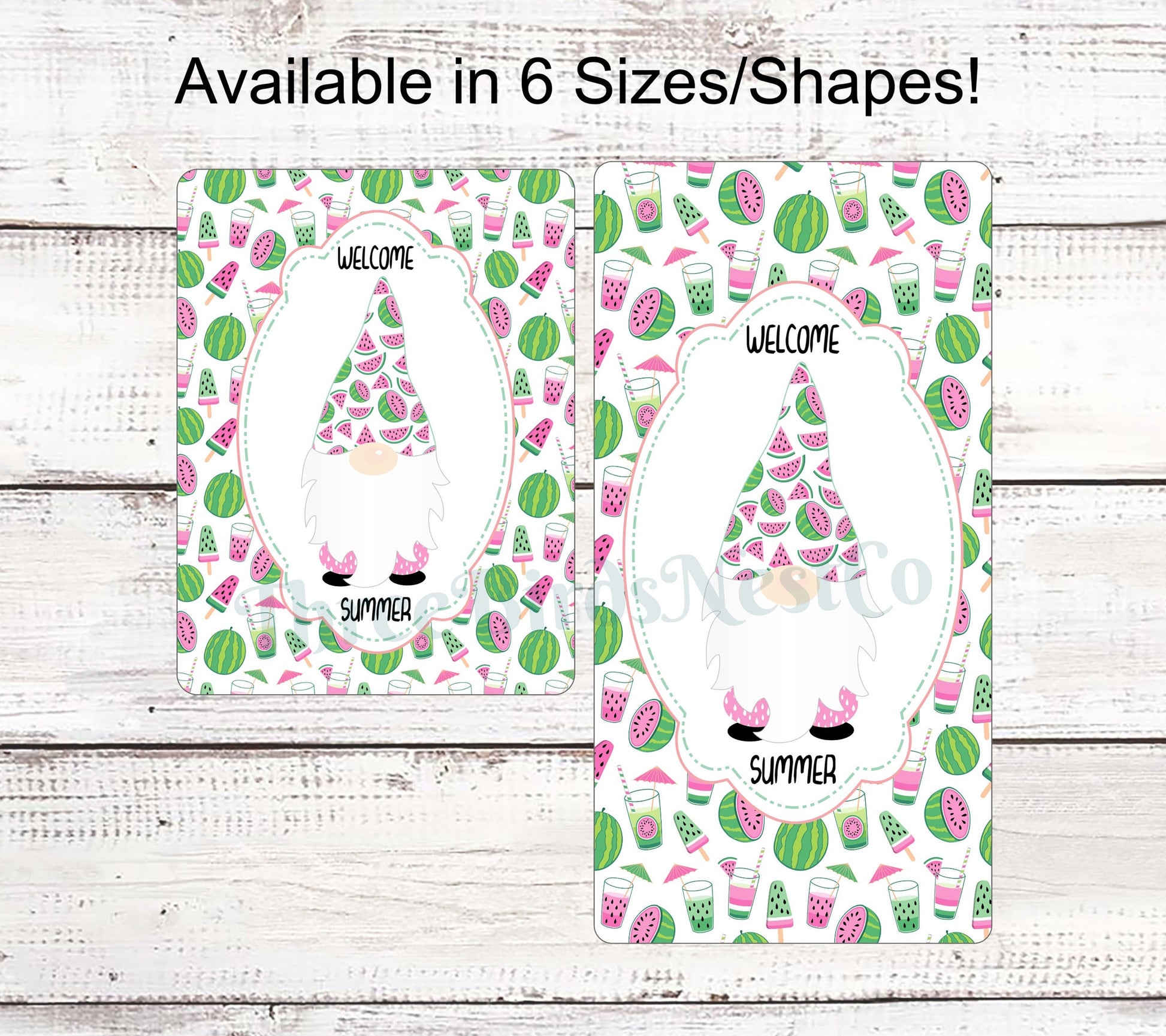 Summer Wreath Signs - Watermelon Gnome - Watermelon Sign - Watermelon Wreath Sign - Summer Gnome - Welcome Summer Sign