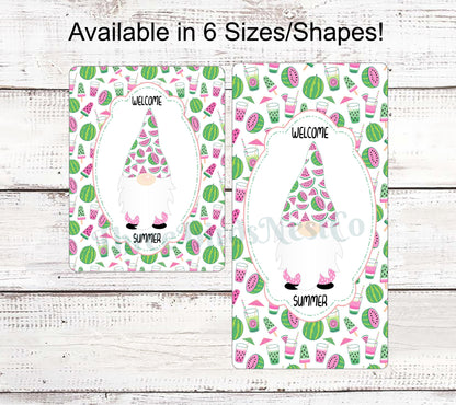 Summer Wreath Signs - Watermelon Gnome - Watermelon Sign - Watermelon Wreath Sign - Summer Gnome - Welcome Summer Sign