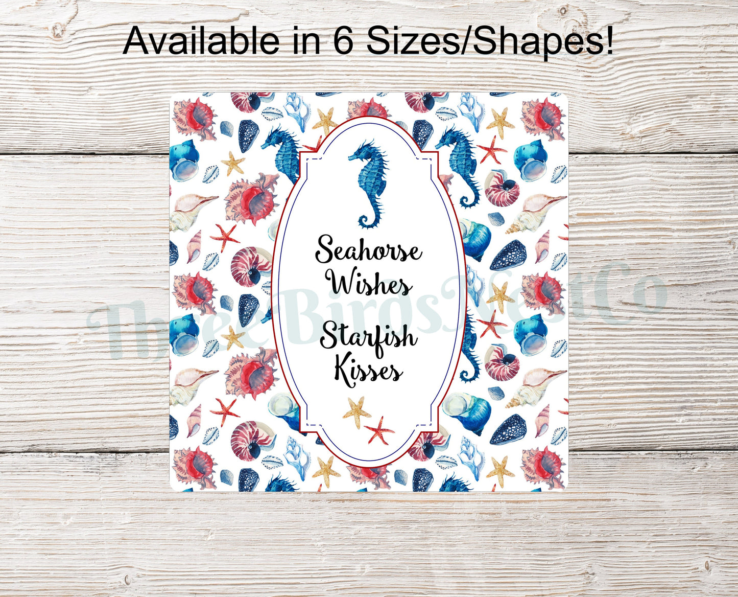 Seahorse Wishes Starfish Kisses Sign