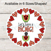 Let's Have a Picnic Watermelon Ants and Hearts Sign