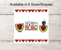 
              Let's Have a Picnic Watermelon Ants and Hearts Sign
            
