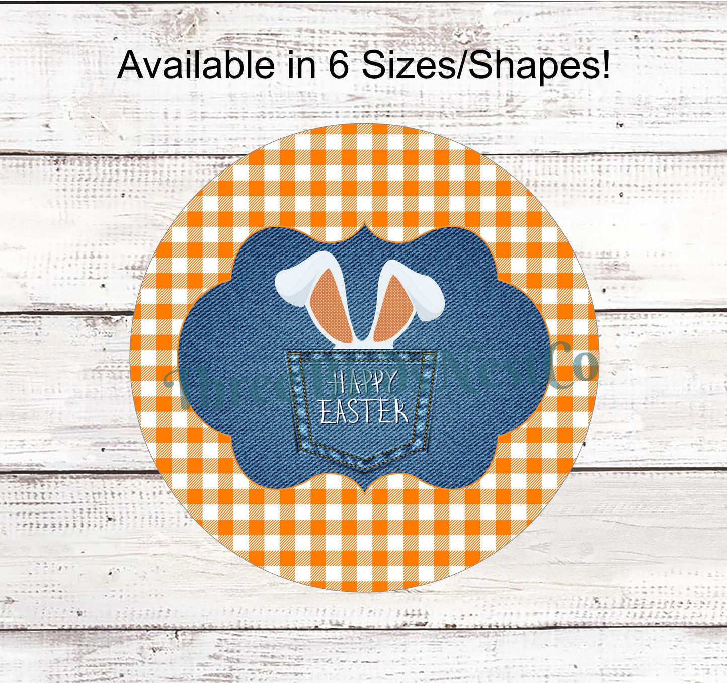 Happy Easter Denim Bunny Pocket Sign