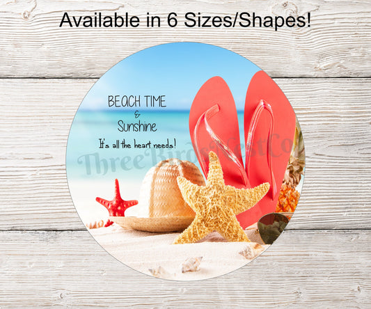 Coral Beach Flip Flops Sign