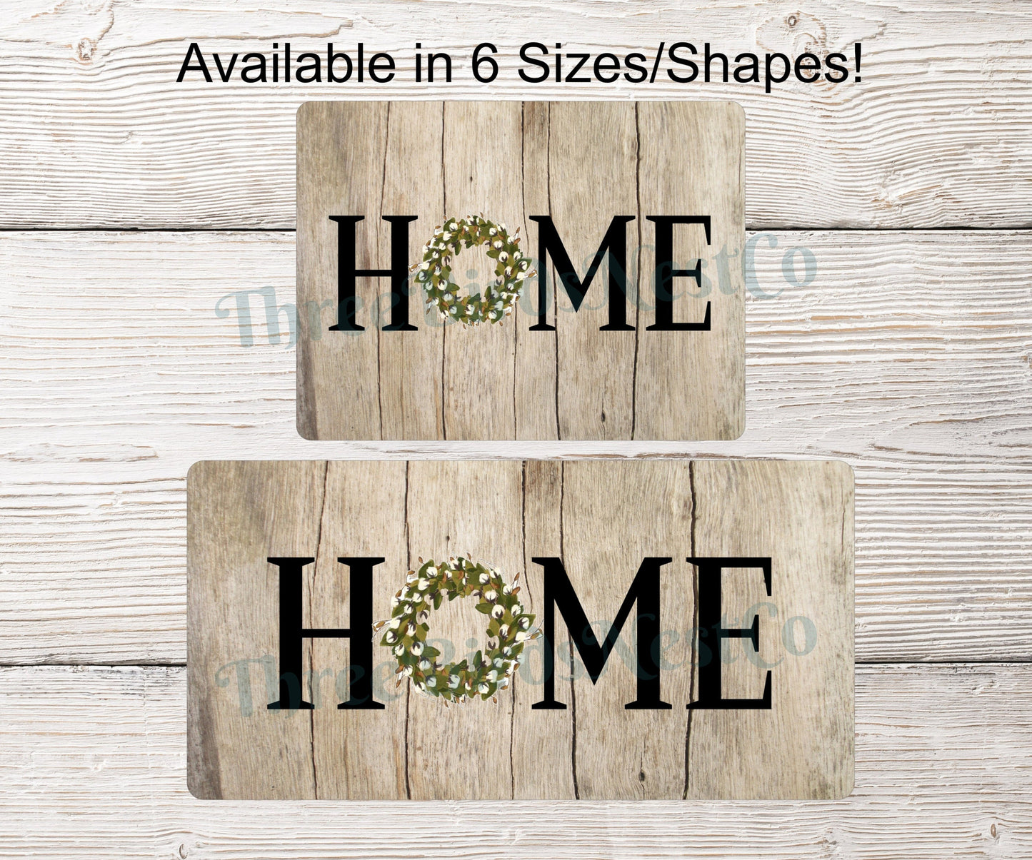 Cotton Wreath Home Sign