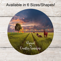 Raised on Country Sunshine - Country Wreath Signs - Horse Wreath - Horse Sign - Welcome Wreath Sign - Farm Life Sign