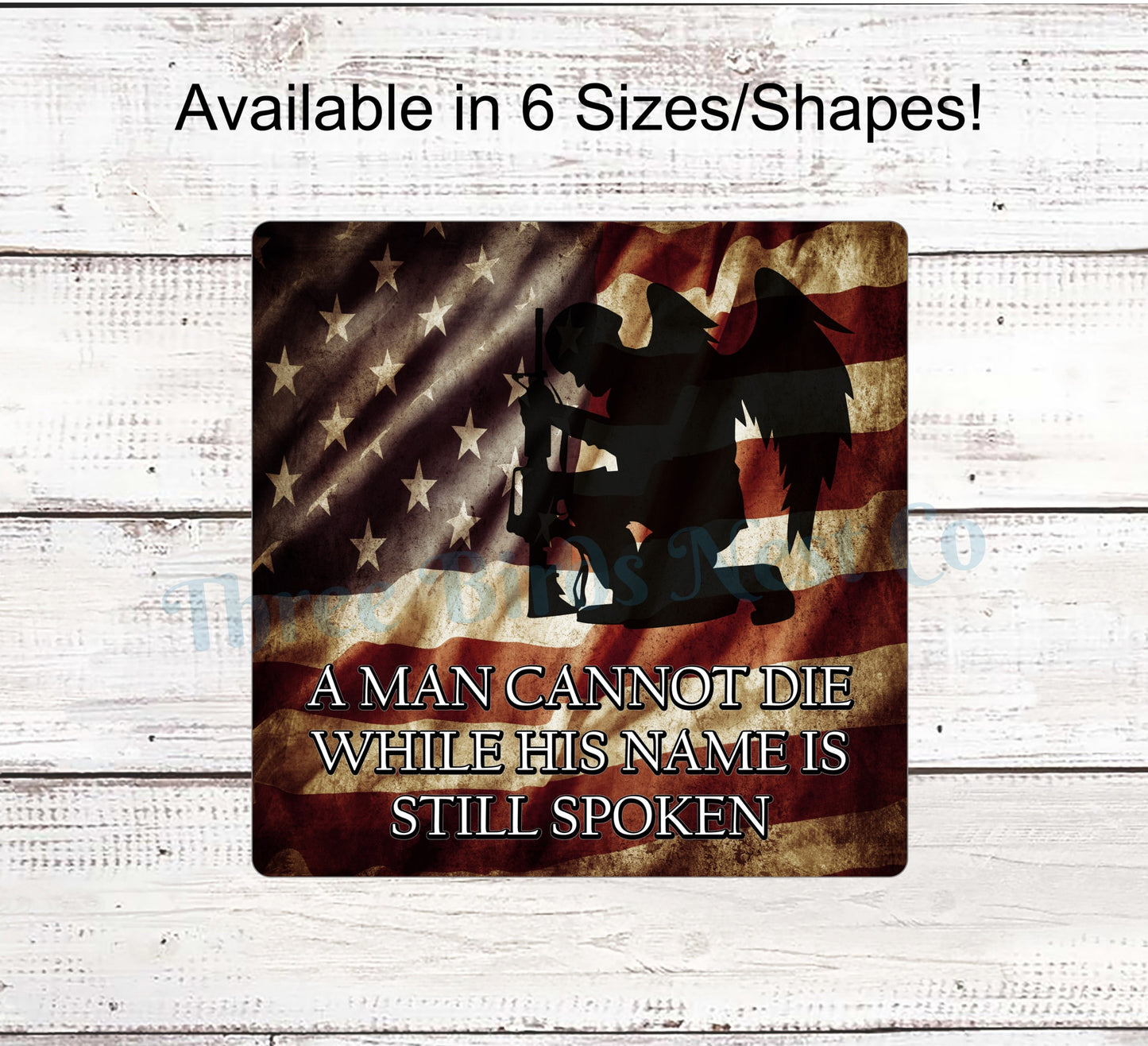 Military Angel American Flag Sign