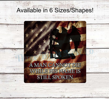 Military Angel American Flag Sign