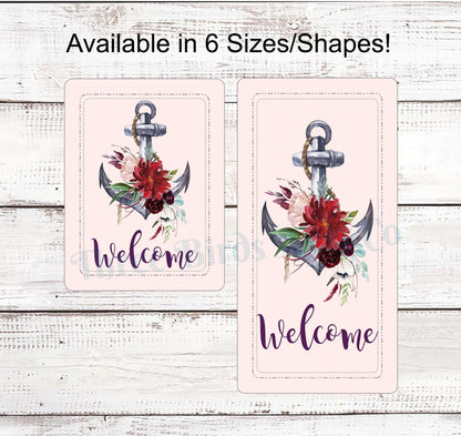 Floral Anchor Welcome Sign